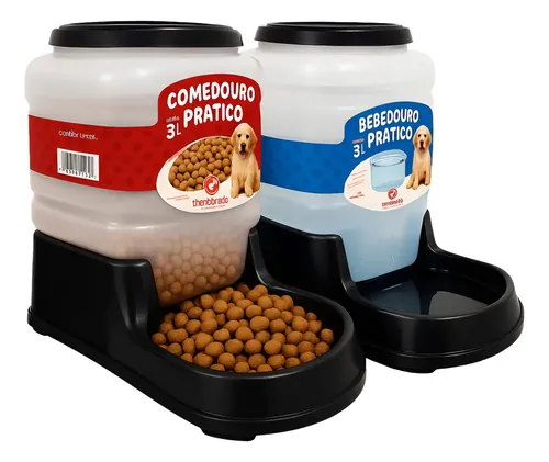 Kit Comedouro Automatico Bebedouro Cachorro Gato Pet 3l