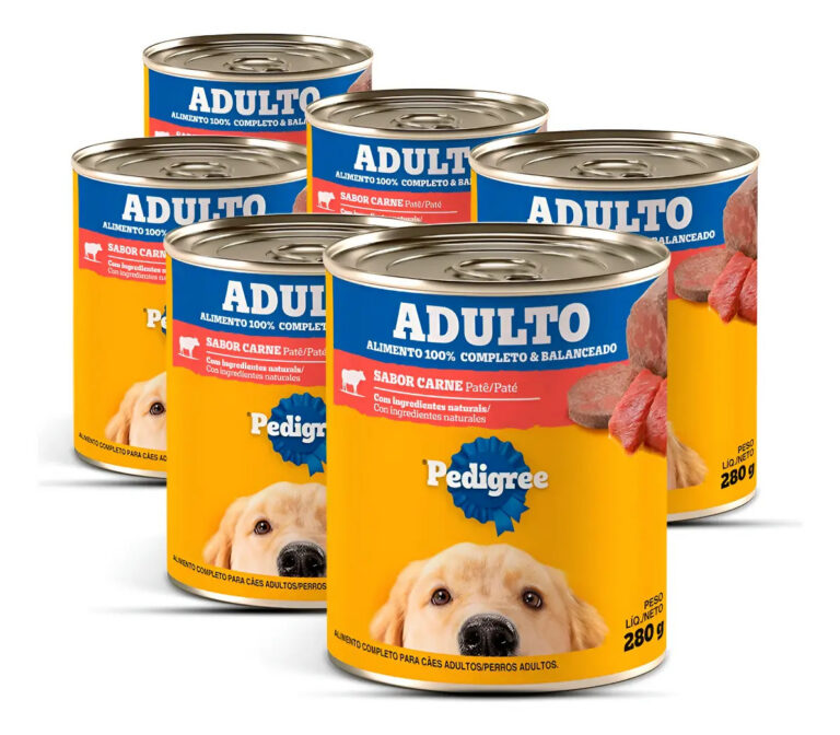 Pedigree Ração Sache Kit 6 Latas Cães Sabor Patê De Carne