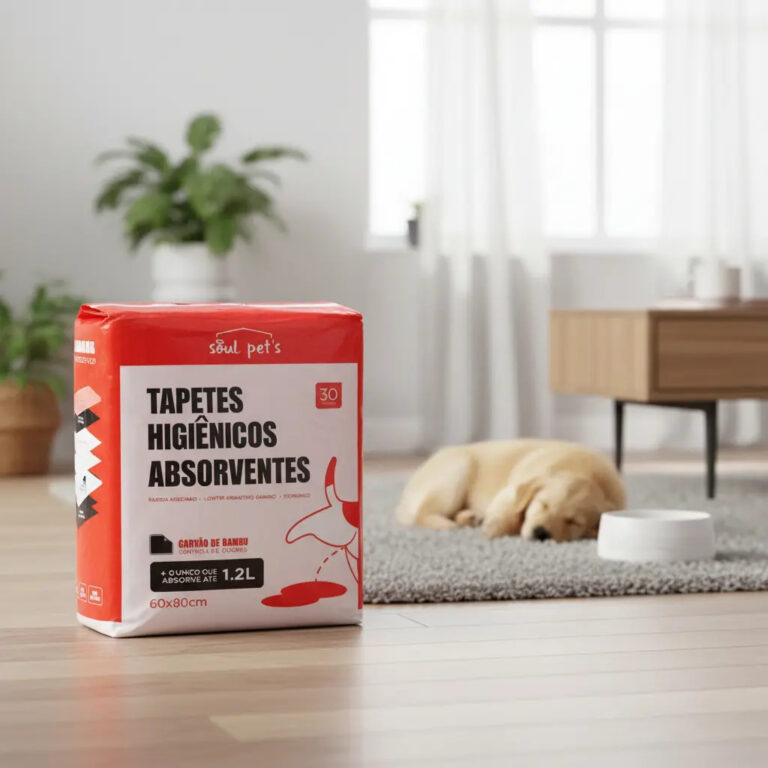 Tapete Higiênico Soul Pets Carvão De Bambu 60×80 Cm 30 Un Cinza