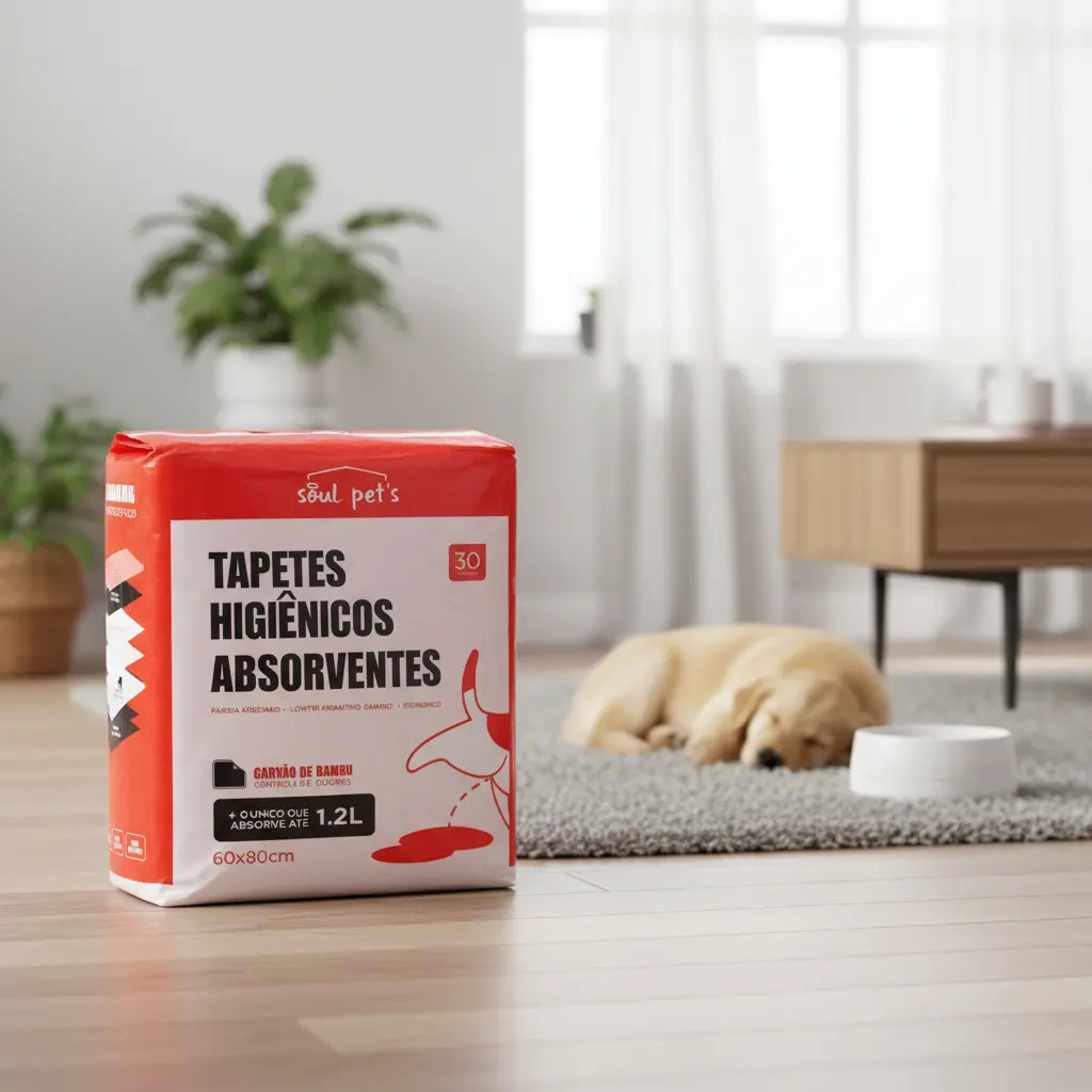 Tapete Higiênico Soul Pets Carvão De Bambu 60×80 Cm 30 Un Cinza