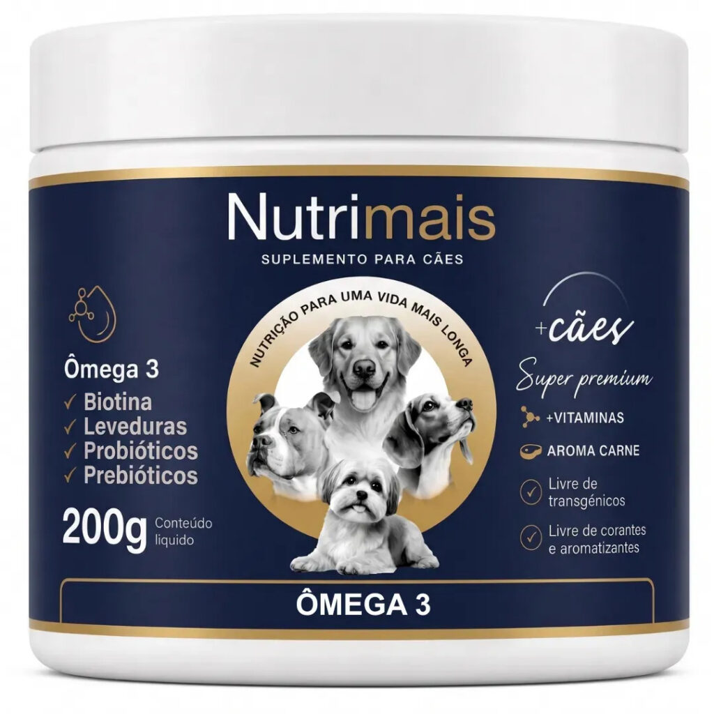 Suplemento Cães Ômega 3 + Biotina Nutrimais Pele e Pelo 200g