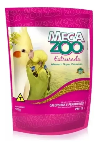Ração Calopsita E Periquito Pm13 Com 900g Extrusada Megazoo