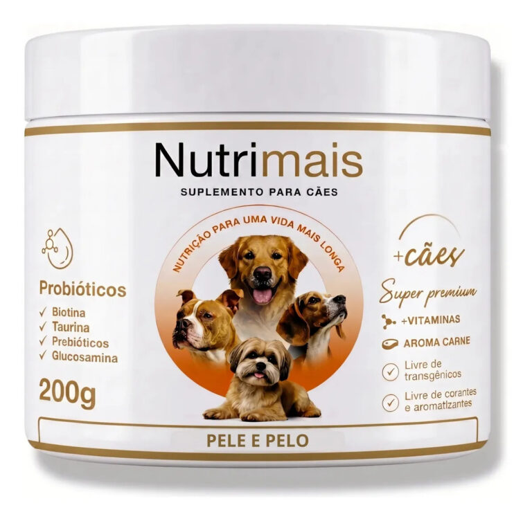 Suplemento Cães Nutrimais Pele e Pelo Probióticos Todas as Raças e Idades 200g